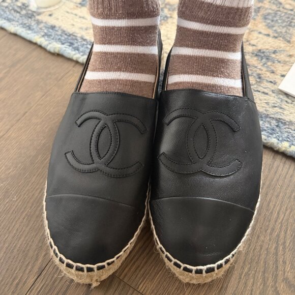 Chanel Black Lambskin Espadrilles Size EU 40 - Picture 2 of 7